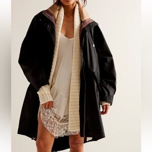 Free People We the Free Juki Waxed Parka In Black